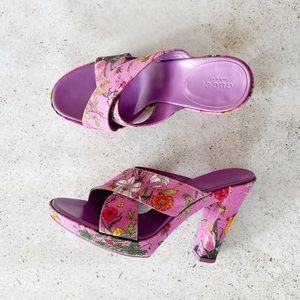 🪻GUCCI Flora Floral Shoes Sandals Heels Pumps Mules size 36 EU